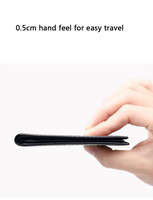 Dompet Kulit Serat Karbon Tipis Lipat Tempat Kartu Dompet RFID Pria Tempat Kartu