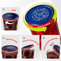 Groothandel 16 Oz glazen conservenpotten met makkelijk te openen draaidopjes, 6-pack voor jam, augurken en voedselopslag