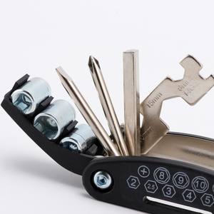 Kit d'outils de réparation de vélo multifonctionnel 16 en 1, pliable en métal, avec tournevis et clés hexagonales pour vélos de montagne et de route - Product Image 2