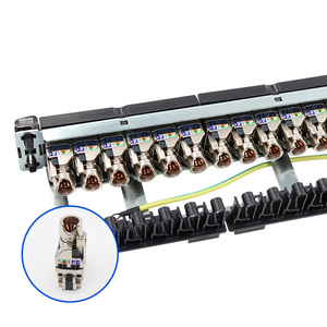 PUXIN <span class=keywords><strong>STP</strong></span> 24 ports 19 ''Panneau de brassage de type français Prise Keystone Offre Spéciale réseau sans outil pour <span class=keywords><strong>Legrand</strong></span> UTP <span class=keywords><strong>STP</strong></span> FTP 24 ports - Product Image 5