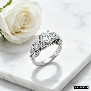 Bague de mariage personnalisée en or massif 10K 14K 18K avec diamant de laboratoire d'un carat certifié IGI, qualité VVS-VS, taille brillant, pour fête - Product Image 6