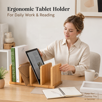 Organisateur de bureau multi-emplacements en bambou naturel personnalisé, plateau à documents, porte-fichiers, rangement de bureau pour studio avec séparateurs en papier