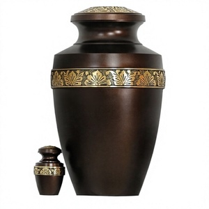 Urne funéraire en laiton brun de style américain pour les cendres humaines à usage funéraire - Product Image 1