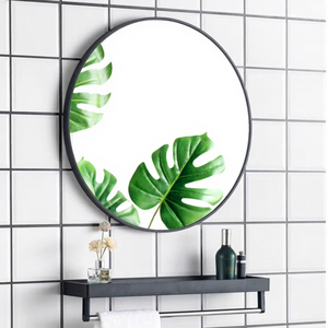 Large Art Deco Glass Wall <strong>Circle</strong> <strong>Mirror</strong> with Brass <strong>White</strong> Gold Black Metal Frame Wall Mounted Round Hanging <strong>Mirror</strong> for Bathroom - Product Image 2