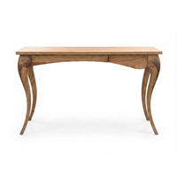 Console en bois massif antique sur piétement, meuble rustique pour entrée, salon, couloir, maison ID Origin
