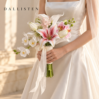 Bouquet de mariée artificiel Dallisten Rose Lys Calla Orchidée pour la mariée, vente en gros, décoration florale personnalisée