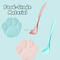 Couvre-boîtes universels en silicone pour chiens et chats, mignons, non toxiques, avec cuillère