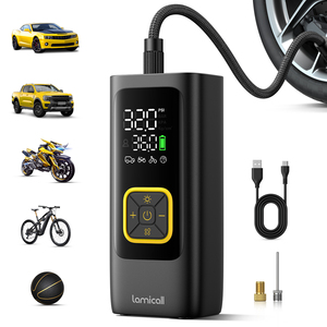 Pompa Ad Aria Elettrica Portatile 150 PSI – Batteria 5000 MAh, Power Bank, Torcia LED E 5 Modalità Per Auto, Bici E Palloni