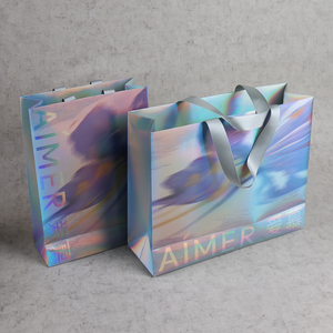 luxury holographic gift paper bag custom made with your own logo - Product Image 1