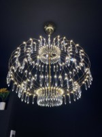 ECOJAS Luminaire décoratif cube lumineux design moderne pour hôtel villa salon lustre en cristal