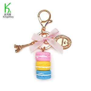Butik Gantungan Kunci Mode Pribadi Di Paris Prancis Menara Eiffel Kue Masukan Barang Makaron Gantungan Kunci Kue Wanita - Product Image 3
