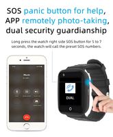 Montre connectée de sécurité SOS à réponse rapide avec GPS, détection de chute, pour personnes autistes et âgées, avec interphone bidirectionnel et haut-parleur.