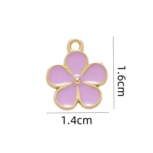 Goutte d'huile violet alliage Sakura cinq pétales fleur bricolage pendentif bijoux accessoires - Product Image 5