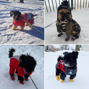 Chaussures pour <span class=keywords><strong>chien</strong></span> d'hiver super chaudes 4 pièces/ensemble Bottes pour <span class=keywords><strong>chien</strong></span> en cuir antidérapantes XS <span class=keywords><strong>XXL</strong></span> Chaussures pour petit <span class=keywords><strong>chien</strong></span> Produit pour animaux de compagnie Chihuahua Imperméable - Product Image 4