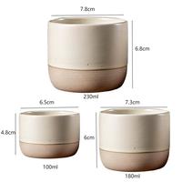 Tasse à café en céramique personnalisée sans poignée tasse à thé en argile finition mate tasse en poterie 100ml 180ml 230ml pour la maison de bureau
