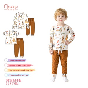 Set per Bambini con Stampa Integrale Personalizzata, Maglia a Collo Alto con Maniche Lunghe per Neonati, Outfit Autunnale per Ragazzi Maxine - Product Image 1