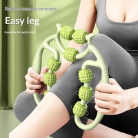 Rouleau de massage des jambes à 9 roues, anneau de massage des mollets, bâton de massage musculaire pour la maison, la gym, le yoga, le remodelage corporel, équipement de fitness