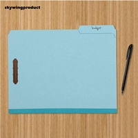 Carpeta de Papel Skywingproduct Azul, Estándar Legal, 3/4'' x 14 3/4'', con 2 Separadores de 2 Pulgadas de Expansión para Clasificación de Archivos de Clientes