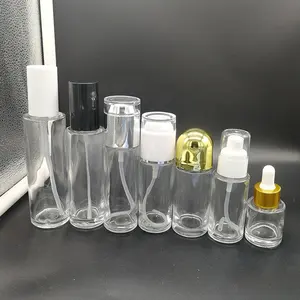 Claro garrafa de vidro geada SK2 mesma forma garrafa frasco de vidro do cilindro 15ml 30ml ml 80 50ml 100ml 120ml 150ml 200ml