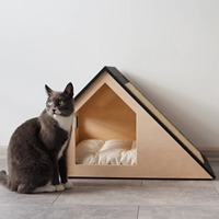 Modernes Hundehaus aus Massivholz, Umweltfreundliches Möbelstück für Kleine Hunderassen, OEM-Hundebett