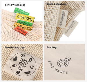 Sacchetti in Rete di Cotone Ecologico, Buste Riutilizzabili con Cordoncino per Frutta, Verdura e Spesa - Product Image 3