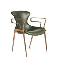 Chaise de salle à manger industrielle en cuir de style nordique, nouvelle et moderne, pour restaurant, café, cuisine, détente