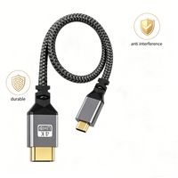 Câble multimédia Micro Mini HD Premium 4K 60Hz en nylon tressé TPU plaqué or double mâle de 0,3 m à 10 m pour projecteur PC