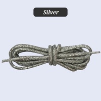 Lacets de chaussures de sport ronds personnalisés avec logo, pailletés, circulaires, colorés, métalliques, brillants, or et argent