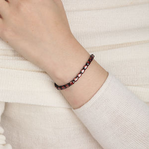 <span class=keywords><strong>Bracciale</strong></span> Hip-Hop a Catena Tennis Quadrata con Zircone Cubico Bianco da 4mm in <span class=keywords><strong>Acciaio</strong></span> Inossidabile Opaco per <span class=keywords><strong>Uomo</strong></span> e Donna - Product Image 2