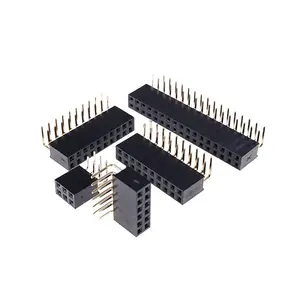 Conector 2.54mm Pin DIP Cabeçalho fêmea ângulo reto 90 graus 2x2 2x3 2x4 2x5 2x6 2x20 2x30 2x40 Pin