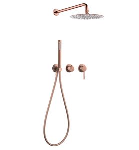 Luxus 2 Wege Badezimmer gebürstet Roségold Wand montage Badezimmer Dusche Set Dusche Wasserhahn Mixer Set mit Hand brause - Product Image 1