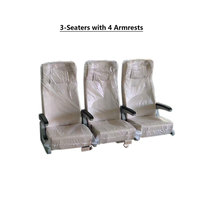 Vente directe d'usine entière 3 places une rangée marine siège passager qualité PVC cuir enveloppé chaise avec 4 accoudoirs pour ferry-boat