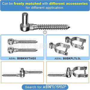 Eda Stainless Steel Eye Bolt With Threaded Shank For Wooden Gate And Fence Mounting - Product Image 4