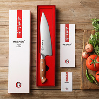 Nouveau Couteau de Chef Design de Haute Qualité, Acier Inoxydable Allemand, Poignée en Bois Rouge, Personnalisable