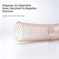 Tuyau de ventilation en PU noir transparent industriel, tuyau d'évacuation renforcé de fil d'acier de 2,0 mm, design ondulé, fonctionnement à -40°C +100°C