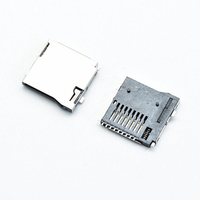 9pin Micro SD Card Slot Connectors T-Flash Common Style Size 14*15mm TF Card Deck Self Acting Card Slot Pop-up