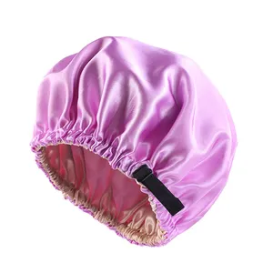 女性レディースカスタムナイトスリープ調節可能なソフトキャップヘアサテンボンネット帽子