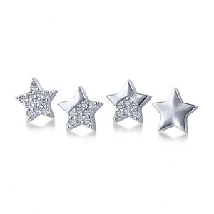 Dylam 4pcs Tiny Minimal <b>Earring</b> <b>Studs</b> <b>Set</b> Women Fashion Hip Hop Round Cut Star 925 Sterling <b>Silver</b> Zircon <b>Stud</b> <b>Earrings</b> - Product Image 1