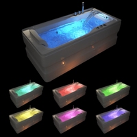 Baignoire de massage moderne pas chère pour 2 personnes, mini-baignoire pour spa avec bain à remous et douchette pour salle de bain