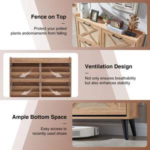 Meuble à chaussures moderne et élégant pour l'entrée, en bois, avec rangement en MDF - Product Image 2