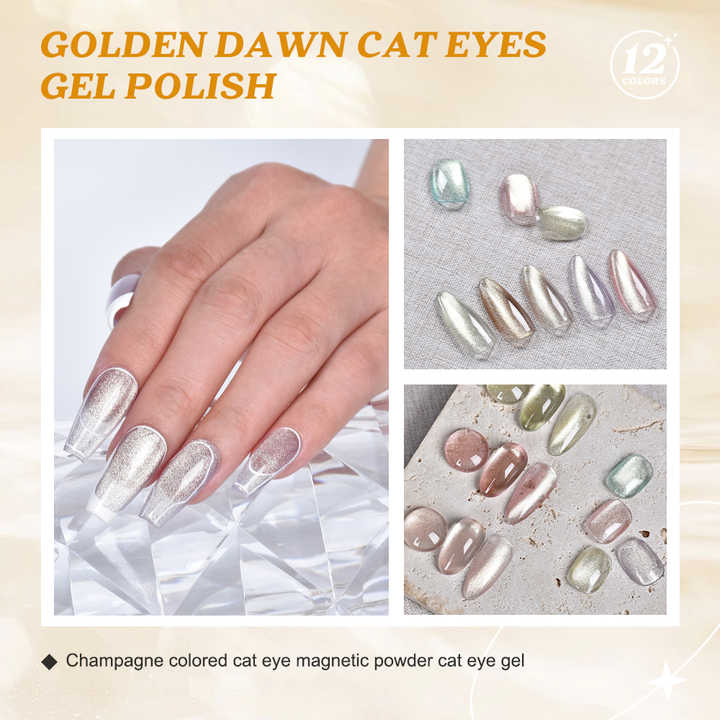 Deroi Golden Cateye Gel Polish Set ODM OEM 12 Colors Gel Nail Polish