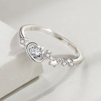 Anillo Ajustable Moderno de Plata de Ley 925 con Estrellas y Planeta Tierra