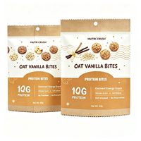 Sachet d'emballage alimentaire personnalisé OEM en Mylar multicouche laminé écologique avec fermeture arrière pour bouchées énergétiques d'avoine et céréales complètes