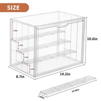 Étagère de présentation en acrylique transparente, armoire empilable avec plaques mobiles et porte magnétique pour objets de collection