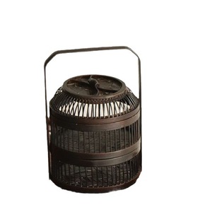 <b>Bamboo</b> Food <b>Container</b> Double Layer Birdcage Style Polygon Shape Kitchen Use Standing Type Woven Basket - Product Image 5