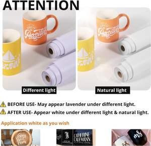 Vinyle blanc permanent imperméable brillant de 12 po x 10 pi en rouleau adhésif pour découpeuses <span class=keywords><strong>Silhouette</strong></span> / enseignes murales / vitrines - Product Image 6