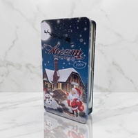 Boîte en fer blanc rectangulaire de Noël pour chocolats, en matériaux recyclés, pour assortiment de gâteaux et de truffes, emballage cadeau de fêtes