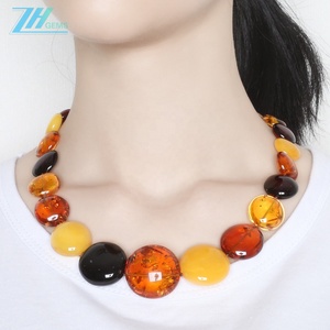 Collier d'ambre naturel à la cire d'abeille jaune sans huile de poulet optimisée de la mer Baltique Collier d'ambre vintage - Product Image 6