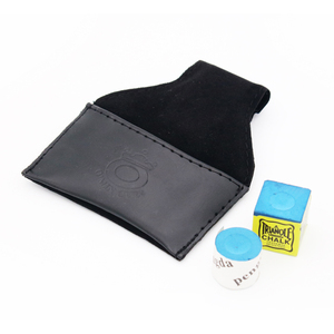 Porte-<span class=keywords><strong>craie</strong></span> de billard/snooker en cuir noir/marron de qualité supérieure - Product Image 2