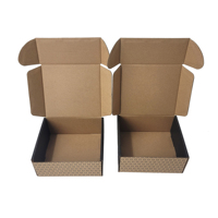 Boîte en carton ondulé kraft brun écologique personnalisée avec logo noir en relief C6 pour l'expédition et l'envoi de colis e-commerce, recyclable